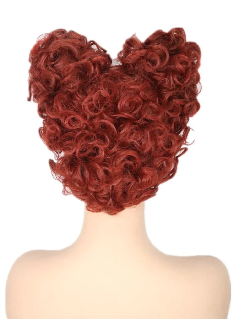 Women's Red Brown Short Cosplay Halloween Costume Wig With Necklace Earrings
